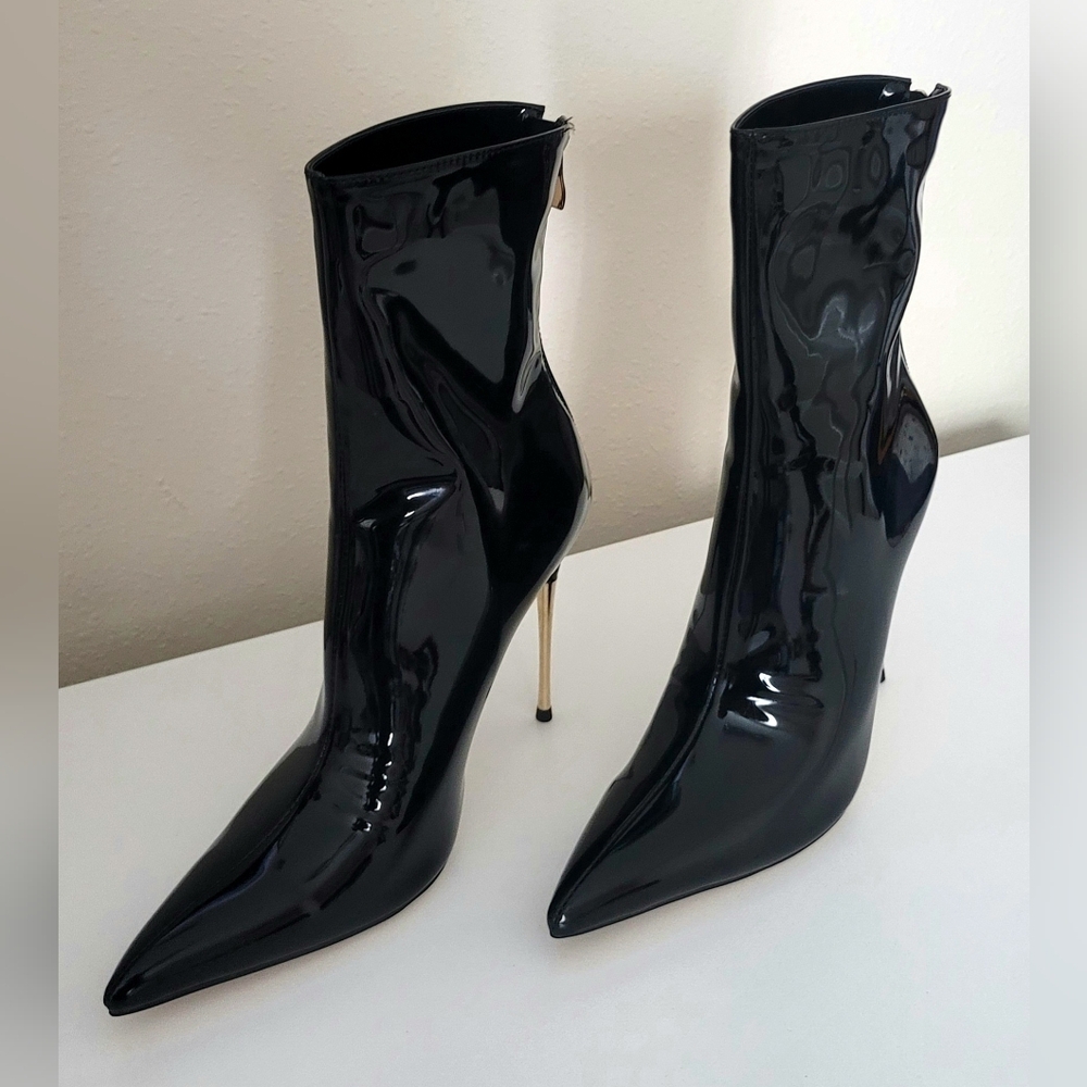 Black Stiletto heel Ankle Boots for women,Thin heels height 4.72" Brand New! - Picture 3 of 7